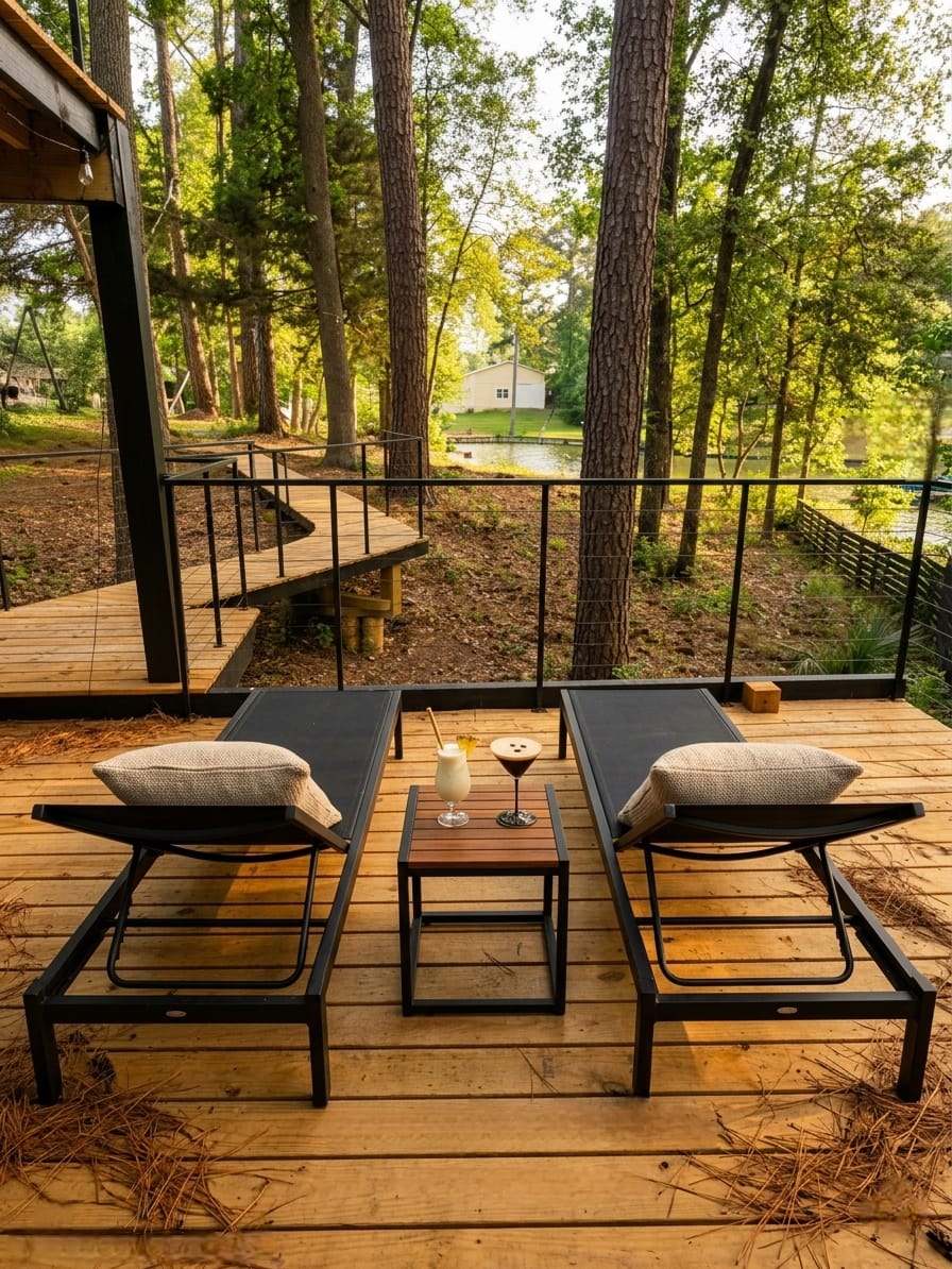 Lakeside lounging deck